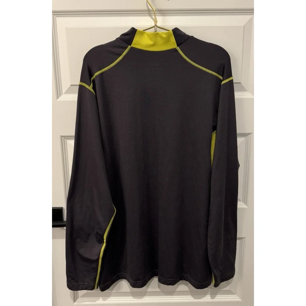 NIKE Men's Long Sleeve Athletic Shirt Pullover XXL Black Yellow High Neck
